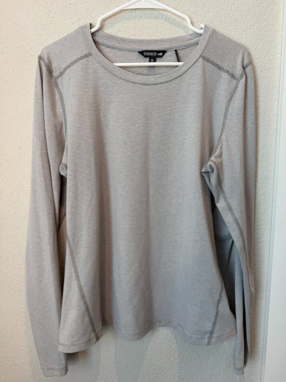 Toad & Co. Grey Striped Long Sleeve Shirt Size XL